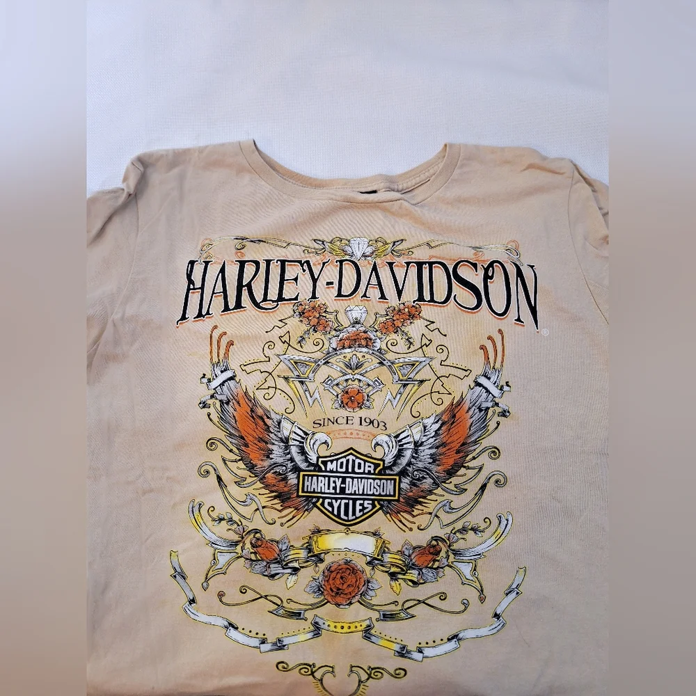 Harley-Davidson"The Biker Beauty In Silk"100% silk,biker core scarf,bonus shirt. - Picture 8 of 11